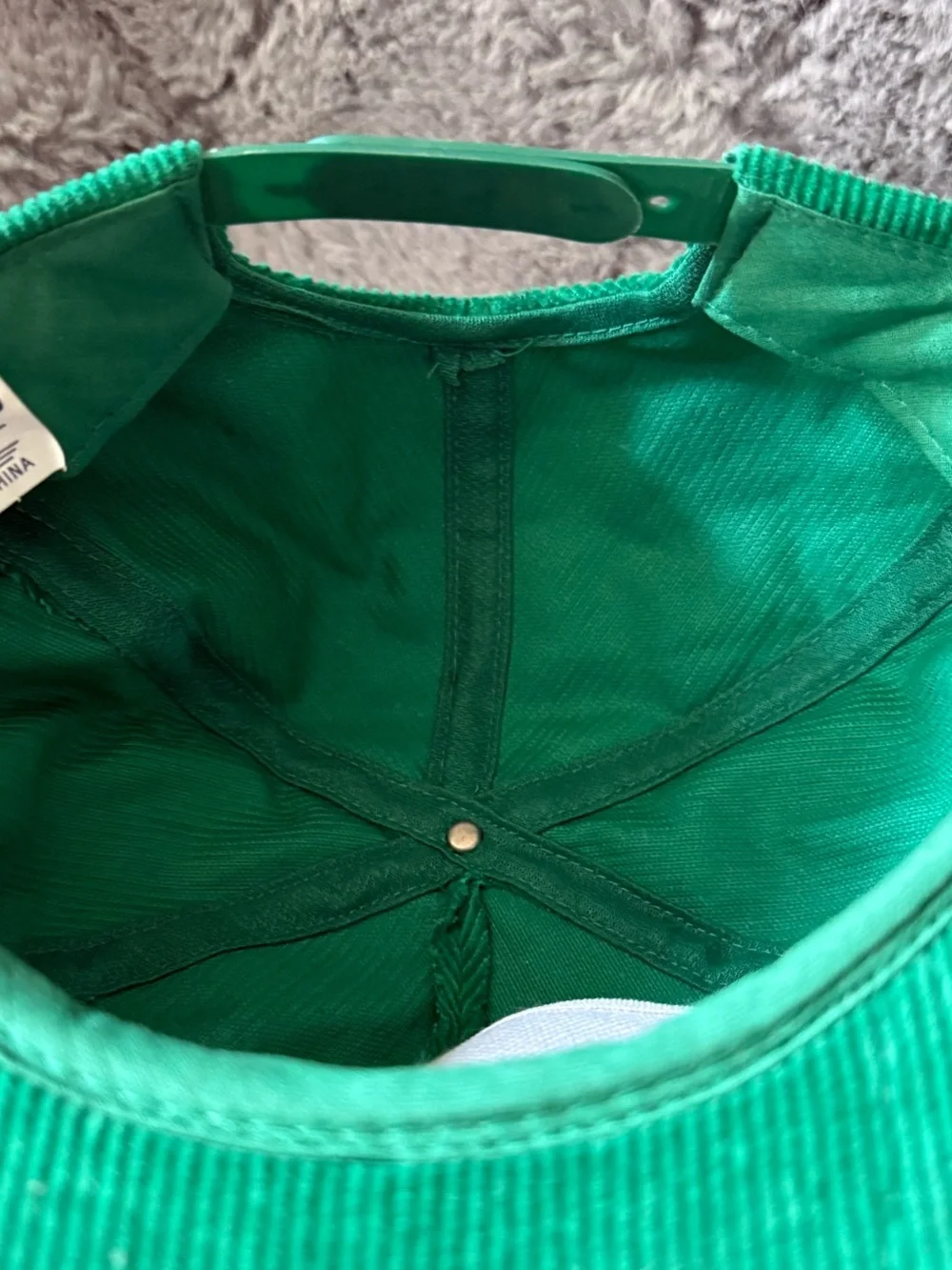 Vintage Gold Medal Salem Embroidered Green Corduroy Snap Back Hat